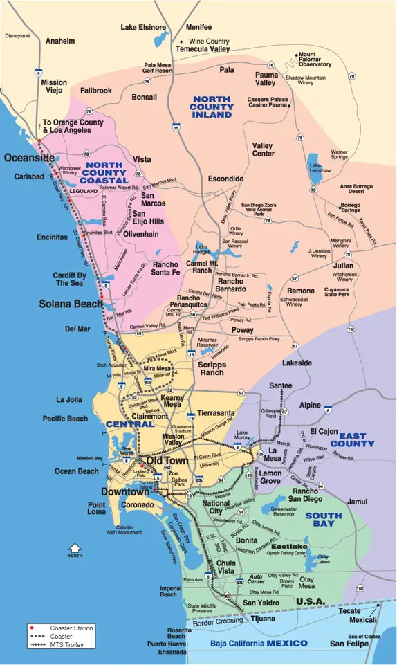 San Diego California Map