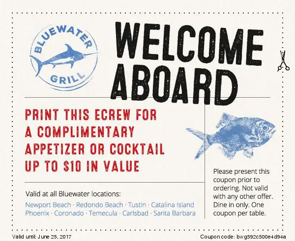 Blue water grill skaneateles coupons